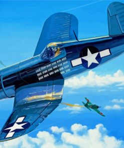 Vought F4u Corsair War Aircraft paint by numbers