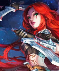 Warrior Katarina paint by numbers