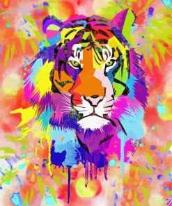 Watercolor Tiger Splatter Maria Mata paint by number