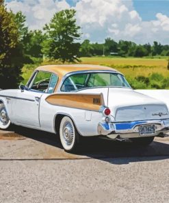 White Studebaker Car paint by numbers