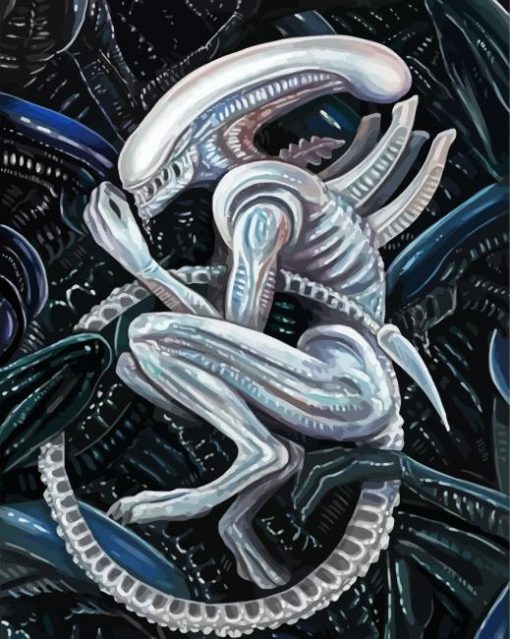 White Xenomorph paint by number