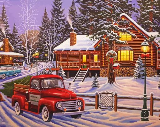 Winter Christmas paint by number