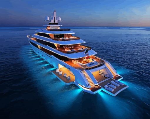 Yacht At Night paint by number