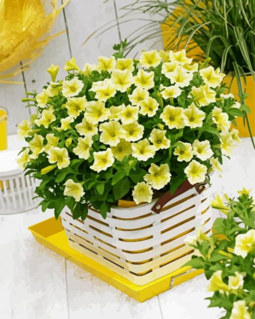 Yellow Petunia paint by numbers