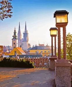 Zagreb Cathedral View paint by number