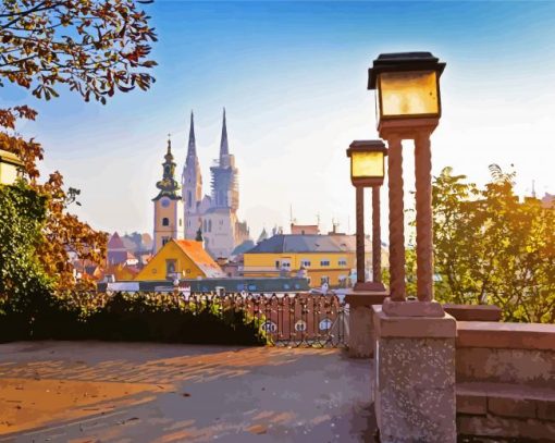 Zagreb Cathedral View paint by number