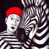 Zebra And Mime paint by number