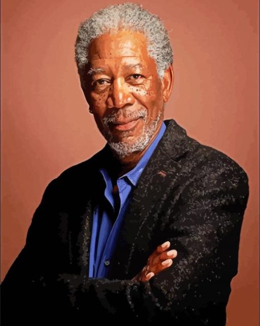 Actor Morgan Freeman paint by number