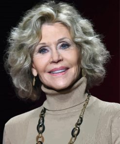 Actress Jane Fonda paint by number