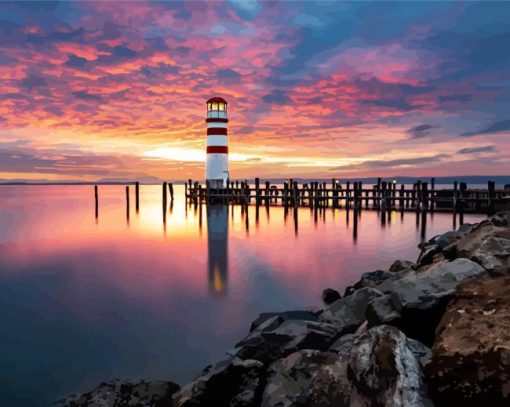 Austria Podersdorf Lighthouse paint by numbers