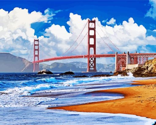 Baker Beach In San Francisco paint by number