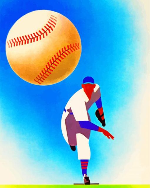 Baseball Pitcher paint by number