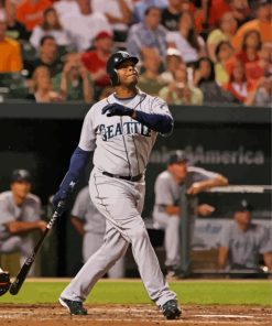 Baseball Outfielder Ken Griffey Jr paint by number