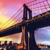 Brooklyn Bridge At Sunset paint by number