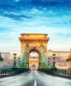 Budapest Hungary Chain Bridge paint by number