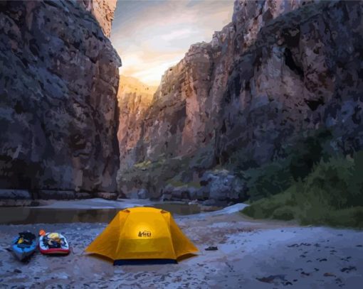 Camping In Big Bend National Park Texas paint by number