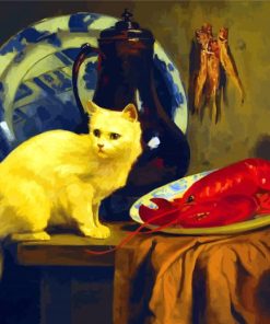 Cat And Lobster Still Life paint by number