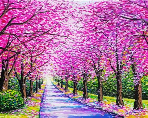 Cherry Blossom Path paint by number