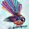 Colorful Fantail Bird Art paint by number