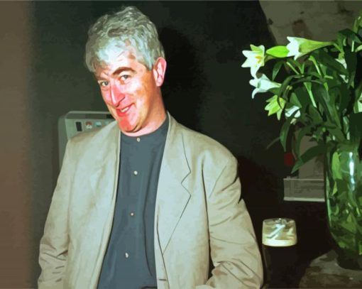 Comedian Dermot Morgan paint by number