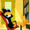 Daffy Duck Sitting In The Desk paint by number