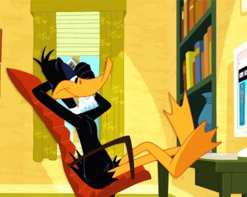 Daffy Duck Sitting In The Desk paint by number