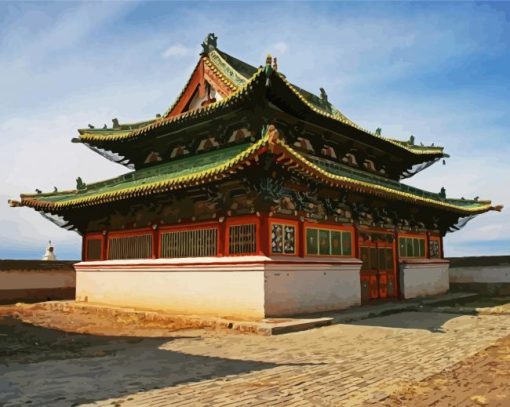 Erdene Zuu Monastery Mongolia paint by number