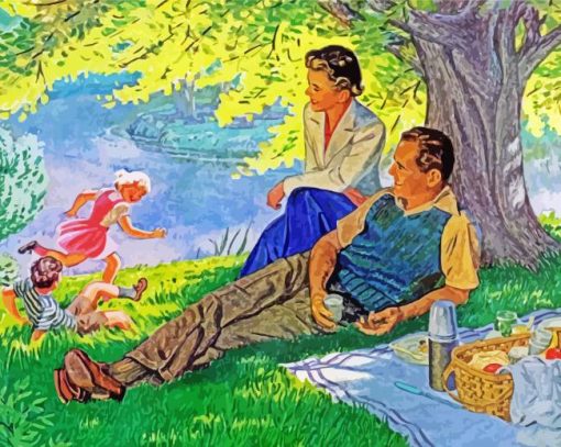 Family Picnic paint by number