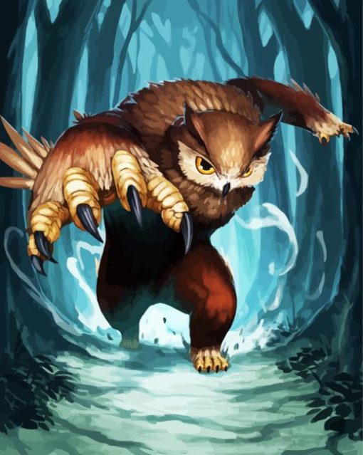 Fantasy Owlbear paint by number