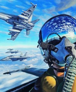 Fighter Aircraft Pilot paint by number