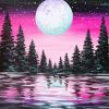 Forest Moonlight Art paint by number