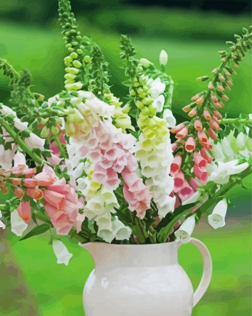 Foxglove Plants Vase paint by number