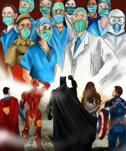 Frontliners Superheroes paint by number