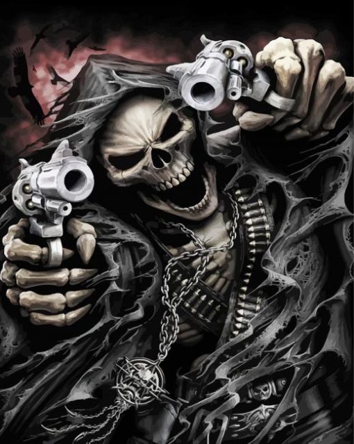 Gangster Grim Reaper paint by number