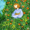 Girl In The Orange Orchard paint by number