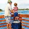 Grandpa And Grandson Fishing paint by number