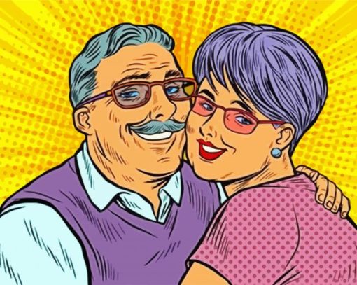 Grandparents Pop Art paint by number