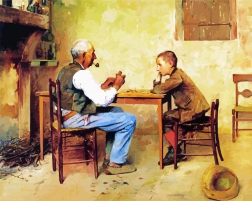 Grandson And Grandpa Art Paint by number