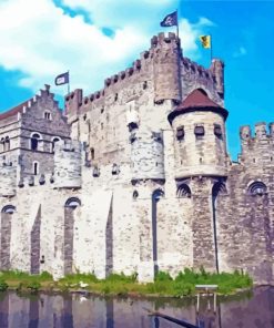 Gravensteen Ghent Illustration paint by number