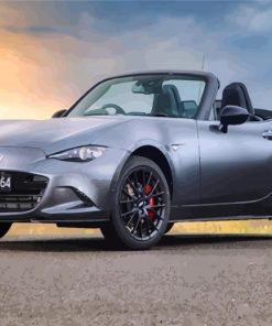 Grey Mazda MX5 paint by numbers