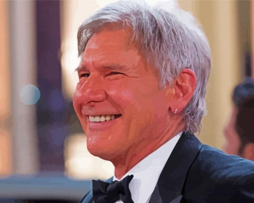 Harrison Ford Smiling paint by number