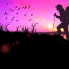 Hiker Silhouette At Sunset paint by number