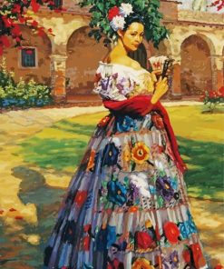 Hispanic Lady In A Dress paint by number