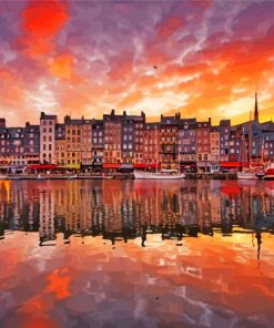 Honfleur Reflection paint by number