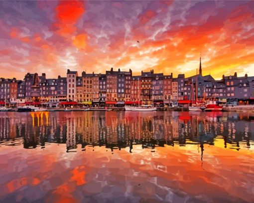 Honfleur Reflection paint by number