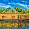 Houseboat In River paint by number