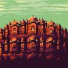 Illustration Hawa Mahal Jaipur paint by number