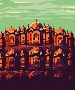 Illustration Hawa Mahal Jaipur paint by number