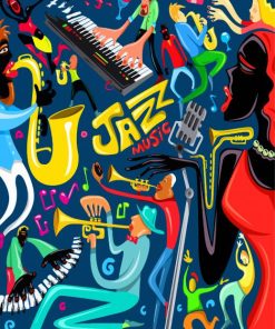 Illustration Jazz Music paint by number