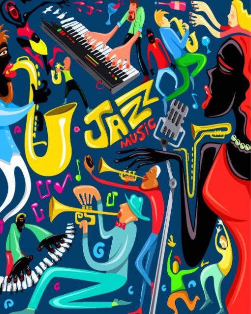 Illustration Jazz Music paint by number